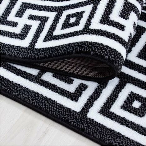 ALLOTAPIS Tapis Rectangle Pour Salon Baroque à Mèches Courtes Stessy Noir 160x230 - Noir 4 ALLOTAPIS Tapis Rectangle Pour Salon Baroque à Mèches Courtes Stessy Noir 160x230 - Noir – Image 4