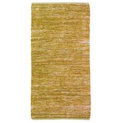 THEDECOFACTORY SKIN - <p>Tapis En Cuir Tressé Jaune 60x120 - Jaune