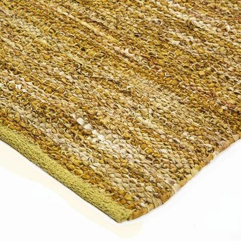 THEDECOFACTORY SKIN - <p>Tapis En Cuir Tressé Jaune 60x120 - Jaune 2 THEDECOFACTORY SKIN - <p>Tapis En Cuir Tressé Jaune 60x120 - Jaune – Image 2
