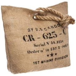 Atmosphera - Cale Porte En Jute Imprimé 25 X 18 Cm Vintage Loft - Beige