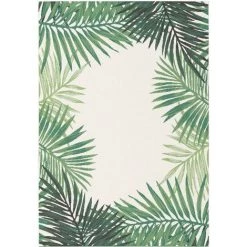 DÉCOWEB Tapis Tropical - Feuillages Verts - Intérieur / Extérieur - 80 X 150 Cm