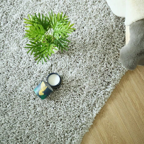 DÉCOWEB Tapis Flocon - Shaggy Frisé à Poils Longs - Gris Clair - 200 X 290 Cm 3 DÉCOWEB Tapis Flocon - Shaggy Frisé à Poils Longs - Gris Clair - 200 X 290 Cm – Image 3