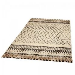 UNAMOURDETAPIS Tapis Berbère Style 40x60 Cm Rectangulaire MOROCCO TRIBAL Beige Entrée Adapté Au Chauffage Par Le Sol -Tapis et paillasson Soldes 16944702 4
