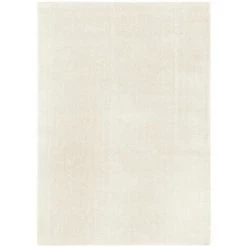 DÉCOWEB Tapis Velours - Blanc Crème - Lavable En Machine - 60 X 115 Cm