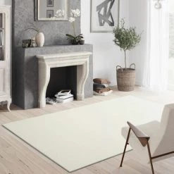 DÉCOWEB Tapis Velours - Blanc Crème - Lavable En Machine - 60 X 115 Cm -Tapis et paillasson Soldes 16965984 4