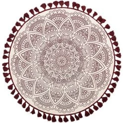 BELIANI Tapis En Tissu Rouge 120x120cm - Rouge