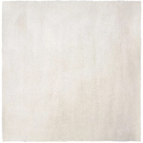 BELIANI Tapis En Tissu Blanc 200x200cm - Blanc 1 BELIANI Tapis En Tissu Blanc 200x200cm - Blanc