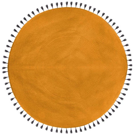 Atmosphera - Tapis Décoratif Ocre En Coton D 120 Cm - Ocre 1 Atmosphera - Tapis Décoratif Ocre En Coton D 120 Cm - Ocre