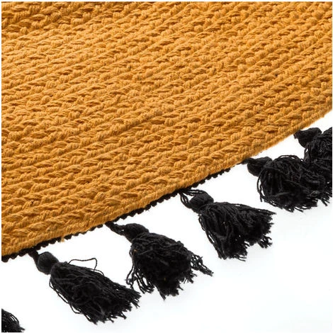 Atmosphera - Tapis Décoratif Ocre En Coton D 120 Cm - Ocre 2 Atmosphera - Tapis Décoratif Ocre En Coton D 120 Cm - Ocre – Image 2