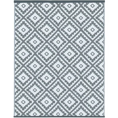 IDMARKET Tapis Extérieur BAHAMAS Gris 180 X 280 CM 1 IDMARKET Tapis Extérieur BAHAMAS Gris 180 X 280 CM