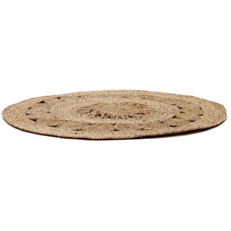 THE HOME DECO FACTORY Tapis Rond Jute Ajouré 90 Cm - Beige 3 THE HOME DECO FACTORY Tapis Rond Jute Ajouré 90 Cm - Beige – Image 3