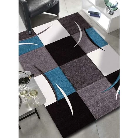 JADOREL Tapis Salon 80x150 Cm Rectangulaire ABSTRATA Bleu Chambre Adapté Au Chauffage Par Le Sol - Bleu 5 JADOREL Tapis Salon 80x150 Cm Rectangulaire ABSTRATA Bleu Chambre Adapté Au Chauffage Par Le Sol - Bleu – Image 5