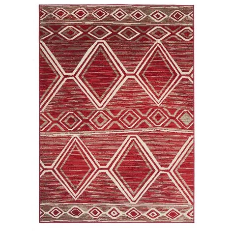 DEZENCO Tapis Salon 60x110 Cm Rectangulaire BERBERO Rouge Entrée Adapté Au Chauffage Par Le Sol - Rouge 2 DEZENCO Tapis Salon 60x110 Cm Rectangulaire BERBERO Rouge Entrée Adapté Au Chauffage Par Le Sol - Rouge – Image 2