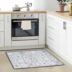 THEDECOFACTORY AZULEJOS VINYLE - <p>Tapis De Cuisine Carreaux Ciment Terra Cotta 45x75 - Rouge -Tapis et paillasson Soldes 18384749 4