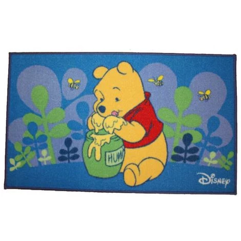 DEZENCO Tapis Salon 50x80 Cm Rectangulaire WINNIE L'OURSON MIEL Bleu Chambre Adapté Au Chauffage Par Le Sol - Bleu 1 DEZENCO Tapis Salon 50x80 Cm Rectangulaire WINNIE L'OURSON MIEL Bleu Chambre Adapté Au Chauffage Par Le Sol - Bleu