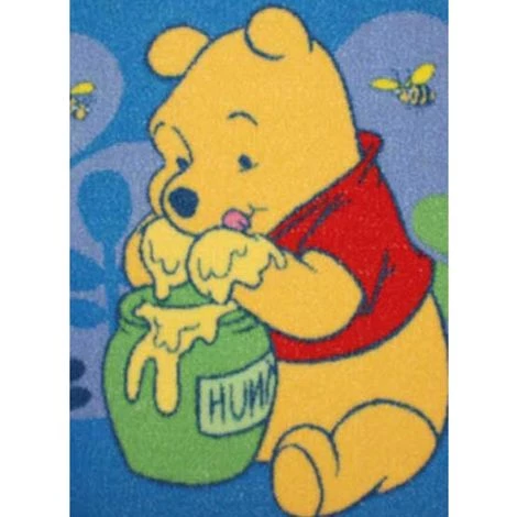 DEZENCO Tapis Salon 50x80 Cm Rectangulaire WINNIE L'OURSON MIEL Bleu Chambre Adapté Au Chauffage Par Le Sol - Bleu 3 DEZENCO Tapis Salon 50x80 Cm Rectangulaire WINNIE L'OURSON MIEL Bleu Chambre Adapté Au Chauffage Par Le Sol - Bleu – Image 3