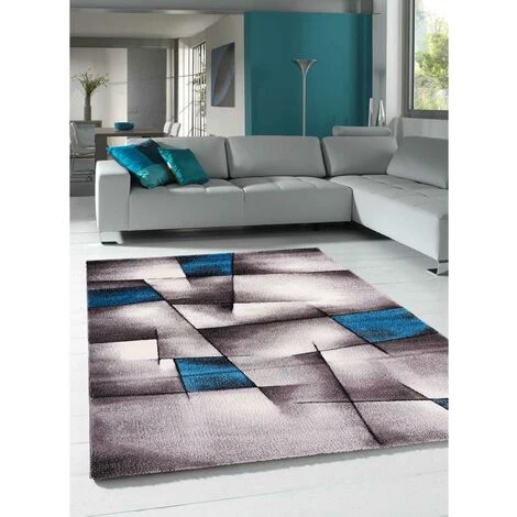JADOREL Tapis Salon 60x110 Cm Rectangulaire TRIANGULA Bleu Entrée Adapté Au Chauffage Par Le Sol - Bleu 5 JADOREL Tapis Salon 60x110 Cm Rectangulaire TRIANGULA Bleu Entrée Adapté Au Chauffage Par Le Sol - Bleu – Image 5