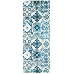 THEDECOFACTORY AZULEJOS VINYLE - <p>Tapis De Cuisine Carreaux De Ciment Bleu 45x120 - Bleu