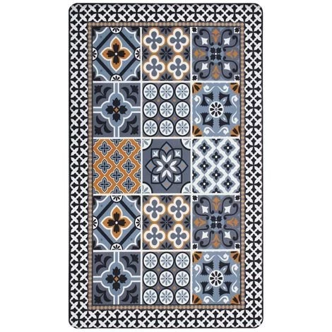 THEDECOFACTORY AZULEJOS VINYLE - <p>Tapis De Cuisine Carreaux De Ciment Bleu Foncé 45x75 - Bleu 1 THEDECOFACTORY AZULEJOS VINYLE - <p>Tapis De Cuisine Carreaux De Ciment Bleu Foncé 45x75 - Bleu