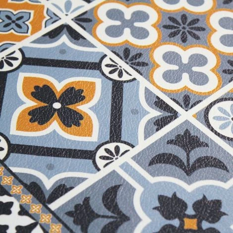 THEDECOFACTORY AZULEJOS VINYLE - <p>Tapis De Cuisine Carreaux De Ciment Bleu Foncé 45x75 - Bleu 3 THEDECOFACTORY AZULEJOS VINYLE - <p>Tapis De Cuisine Carreaux De Ciment Bleu Foncé 45x75 - Bleu – Image 3