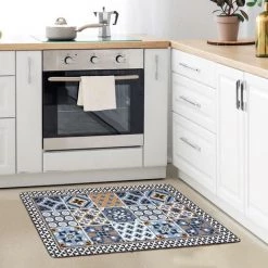 THEDECOFACTORY AZULEJOS VINYLE - <p>Tapis De Cuisine Carreaux De Ciment Bleu Foncé 45x75 - Bleu 7 THEDECOFACTORY AZULEJOS VINYLE - <p>Tapis De Cuisine Carreaux De Ciment Bleu Foncé 45x75 - Bleu -Tapis et paillasson Soldes 18423167 4
