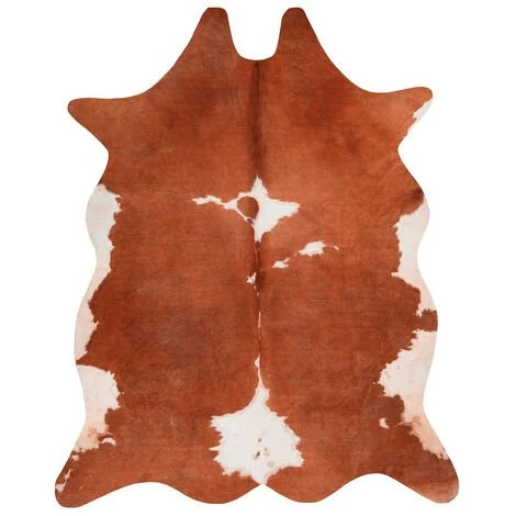 DELADECO Tapis Imitation Peau De Vache Marron Intérieur Et Extérieur Super 6 Marron 155x190 - Marron 1 DELADECO Tapis Imitation Peau De Vache Marron Intérieur Et Extérieur Super 6 Marron 155x190 - Marron