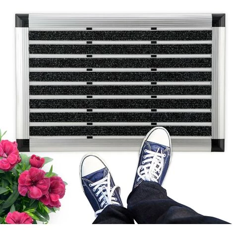 Bomoe AluGant Paillasson En Aluminium - Tapis En Caoutchouc Tapis De Couloir - Pour L’Intérieur & L’Extérieur - Porte D'entrée - Antidérapant & Résistant 1.5cm, 40cm, 60cm 1 Bomoe AluGant Paillasson En Aluminium - Tapis En Caoutchouc Tapis De Couloir - Pour L’Intérieur & L’Extérieur - Porte D'entrée - Antidérapant & Résistant 1.5cm, 40cm, 60cm