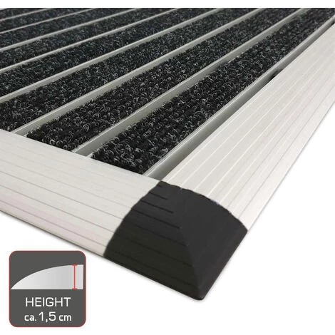 Bomoe AluGant Paillasson En Aluminium - Tapis En Caoutchouc Tapis De Couloir - Pour L’Intérieur & L’Extérieur - Porte D'entrée - Antidérapant & Résistant 1.5cm, 40cm, 60cm 4 Bomoe AluGant Paillasson En Aluminium - Tapis En Caoutchouc Tapis De Couloir - Pour L’Intérieur & L’Extérieur - Porte D'entrée - Antidérapant & Résistant 1.5cm, 40cm, 60cm – Image 4