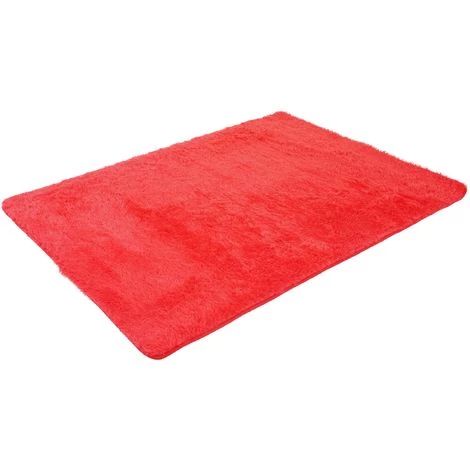 Tapis HHG-274, Shaggy, épais, Poil Long, Tissu/textile, Cotonneux, Doux, 200x140cm ~ Rouge 1 Tapis HHG-274, Shaggy, épais, Poil Long, Tissu/textile, Cotonneux, Doux, 200x140cm ~ Rouge