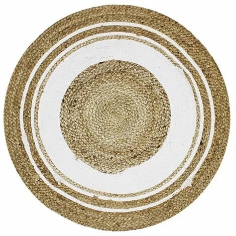 THEDECOFACTORY FUNNY JUTE - <p>Tapis Rond En Jute Et Coton Cercle Blanc Diam.70 - Blanc 1 THEDECOFACTORY FUNNY JUTE - <p>Tapis Rond En Jute Et Coton Cercle Blanc Diam.70 - Blanc