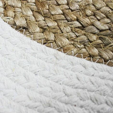 THEDECOFACTORY FUNNY JUTE - <p>Tapis Rond En Jute Et Coton Cercle Blanc Diam.70 - Blanc 4 THEDECOFACTORY FUNNY JUTE - <p>Tapis Rond En Jute Et Coton Cercle Blanc Diam.70 - Blanc – Image 4