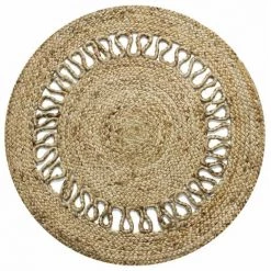 THEDECOFACTORY FUNNY JUTE - <p>Tapis Rond En Jute Vague Naturel Diam.70 - Marron