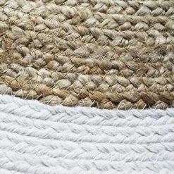 THEDECOFACTORY FUNNY JUTE - <p>Tapis Rond En Jute Et Coton Bande Blanche Diam.90 - Blanc 7 THEDECOFACTORY FUNNY JUTE - <p>Tapis Rond En Jute Et Coton Bande Blanche Diam.90 - Blanc -Tapis et paillasson Soldes 18945691 4