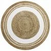THEDECOFACTORY FUNNY JUTE - <p>Tapis Rond En Jute Et Coton Cercle Blanc Diam.90 - Blanc
