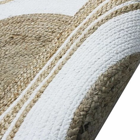 THEDECOFACTORY FUNNY JUTE - <p>Tapis Rond En Jute Et Coton Cercle Blanc Diam.90 - Blanc 5 THEDECOFACTORY FUNNY JUTE - <p>Tapis Rond En Jute Et Coton Cercle Blanc Diam.90 - Blanc – Image 5