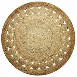 THEDECOFACTORY FUNNY JUTE - <p>Tapis Rond En Jute Rosace Naturel Diam.120 - Marron