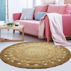 THEDECOFACTORY FUNNY JUTE - <p>Tapis Rond En Jute Rosace Naturel Diam.120 - Marron 6 THEDECOFACTORY FUNNY JUTE - <p>Tapis Rond En Jute Rosace Naturel Diam.120 - Marron -Tapis et paillasson Soldes 18945696 3