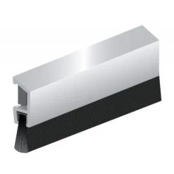 ELLEN Plinthe En Applique à Fixation Invisible Et Brosse De Bas De Porte Type IDS - B Finition Argent