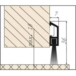 ELLEN Plinthe En Applique à Fixation Invisible Et Brosse De Bas De Porte Type IDS - B Finition Argent -Tapis et paillasson Soldes 18991611 3