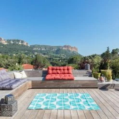 RED DECO Tapis D'extérieur Réversible GALAPAGOS Bleu 180x90cm - Bleu -Tapis et paillasson Soldes 19064739 3