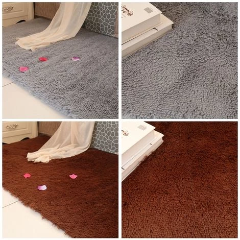 KINGSO Café Tapis Salon Carpet Tapis Chambre Fibre De Polyeste Environ 90x160cm Tapis Couverture De Fourrure 2 KINGSO Café Tapis Salon Carpet Tapis Chambre Fibre De Polyeste Environ 90x160cm Tapis Couverture De Fourrure – Image 2