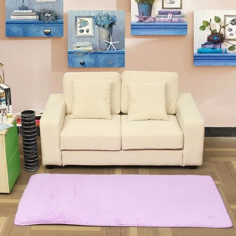 KINGSO Soyeux Tapis De Sol Antidérapance Rectangulaire Pr Canapé Décor Maison Chambre Salon Violet 1 KINGSO Soyeux Tapis De Sol Antidérapance Rectangulaire Pr Canapé Décor Maison Chambre Salon Violet
