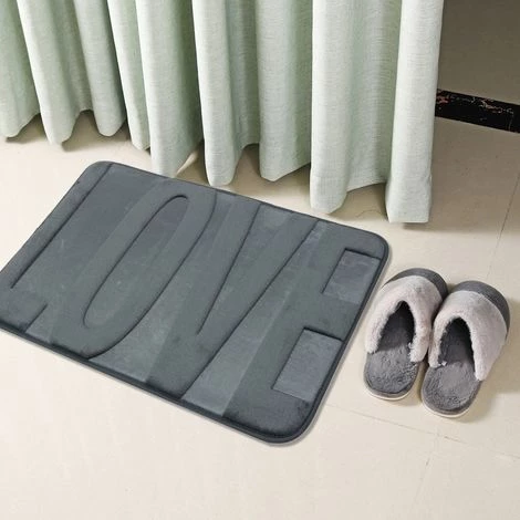KINGSO Tapis Mémoire De Toison De Corail 40x60 Cm Tapis Salle De Bain Et Cuisine Gris 1 KINGSO Tapis Mémoire De Toison De Corail 40x60 Cm Tapis Salle De Bain Et Cuisine Gris