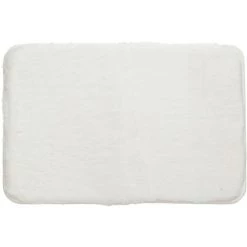 KINGSO Tapis De Porte Shaggy - Douce Imitation Fourrure Salon Sol Peluche Tapis Blanc 40*60cm