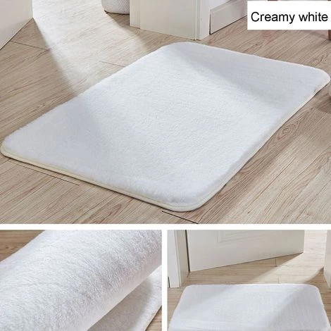 KINGSO Tapis De Porte Shaggy - Douce Imitation Fourrure Salon Sol Peluche Tapis Blanc 40*60cm 2 KINGSO Tapis De Porte Shaggy - Douce Imitation Fourrure Salon Sol Peluche Tapis Blanc 40*60cm – Image 2