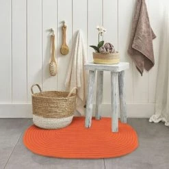 THEDECOFACTORY TAM TAM - <p>Tapis En Coton Réversible Effet Cordage Orange 50x80 - Orange -Tapis et paillasson Soldes 19409185 4