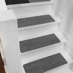 MOHOO 1pc Tapis D'escalier Anti-dérapant - 45x20cm Gris Clair