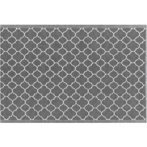 BELIANI Tapis En Plastique Gris 180x120cm - Gris 1 BELIANI Tapis En Plastique Gris 180x120cm - Gris