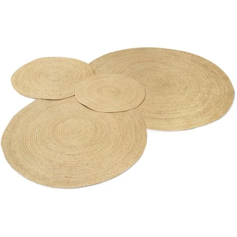 IDMARKET Tapis Rond En Jute DAYA 120 Cm - Naturel 4 IDMARKET Tapis Rond En Jute DAYA 120 Cm - Naturel – Image 4
