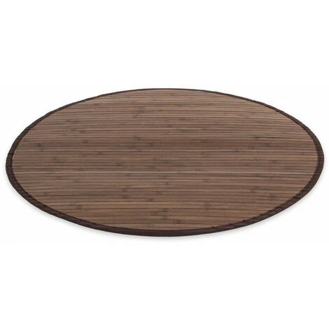 DéCOSHOP26 Tapis En Bambou Rond Brun Foncé Ø 120cm - Noir 4 DéCOSHOP26 Tapis En Bambou Rond Brun Foncé Ø 120cm - Noir – Image 4